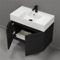 Black Vanity, Floating, Modern, 32